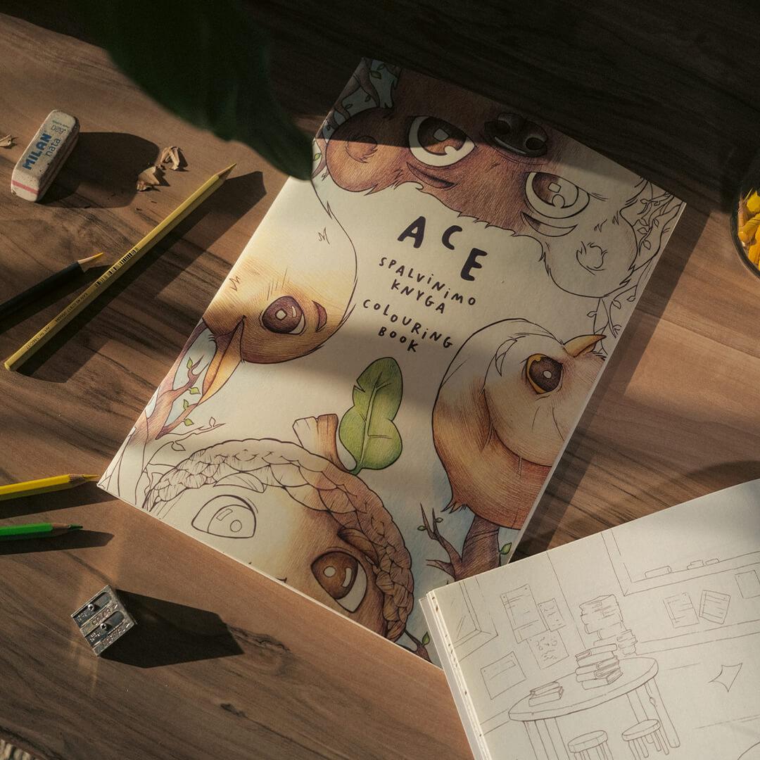 Rinkinys #1 - Ace knyga, Ace ir Šauniosios šventės, Spalvinimo knyga, Lipdukai - Image 4